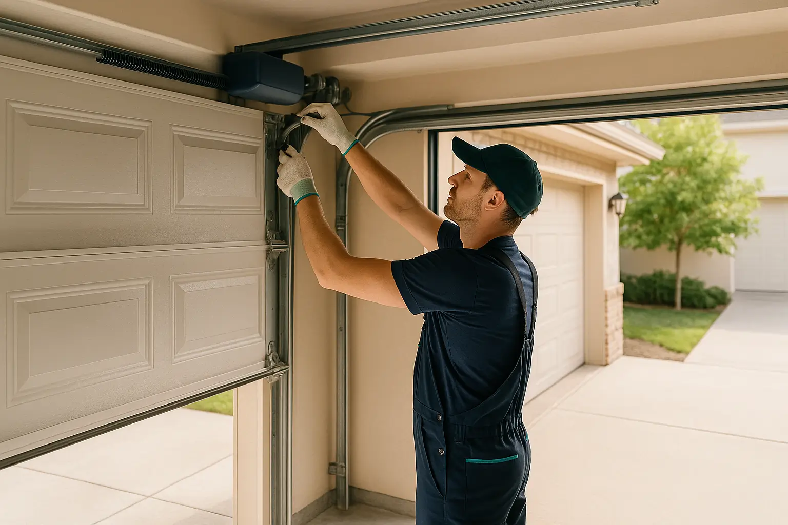 Garage door track repair services in Irving TX